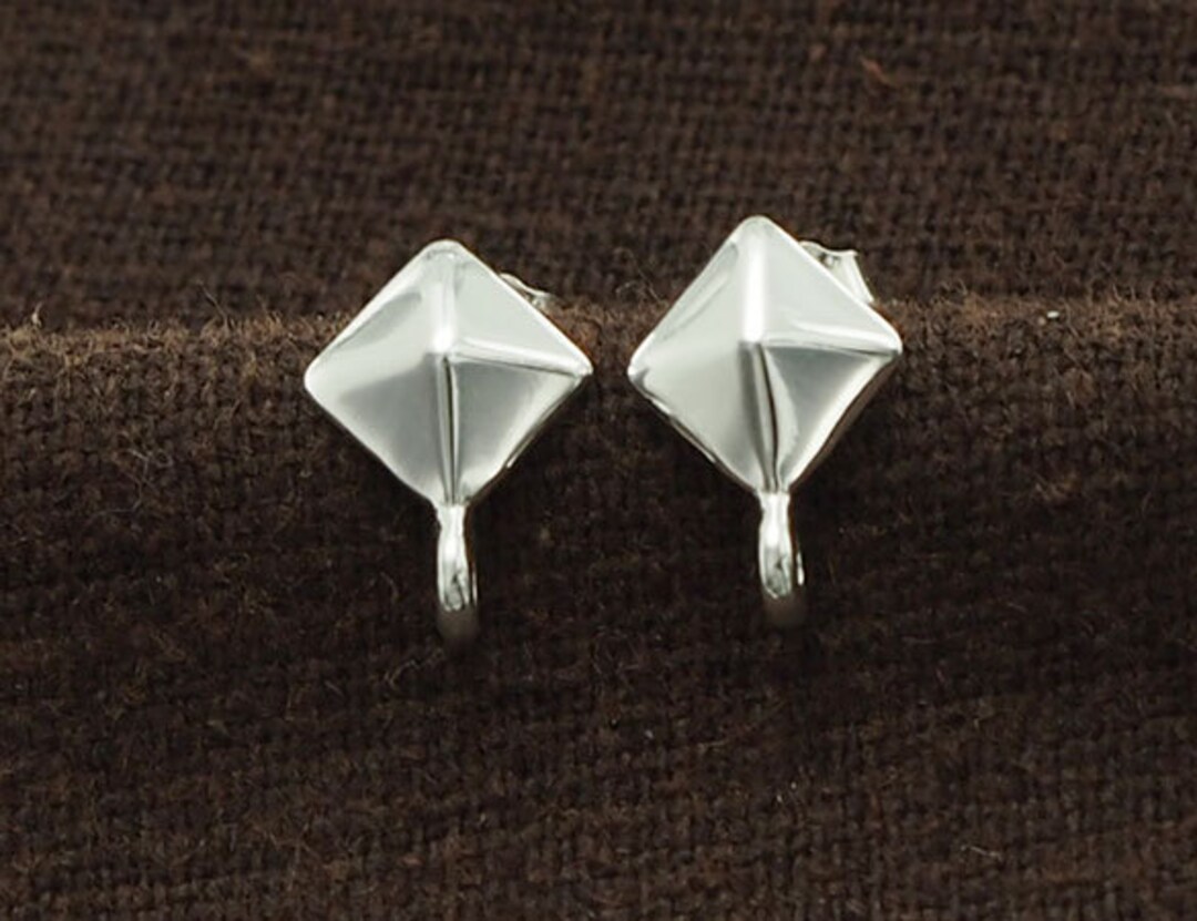 Orecchini Pendenti A Piramide In Argento 925: Triangolo - Foto 11