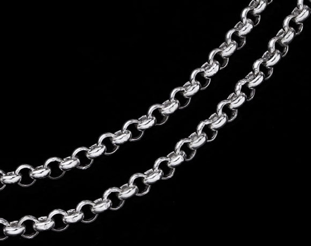 3 Feet of Sterling SIlver Chain. Round Rolo Chain, Smooth and Round Ro –  Puritybeads