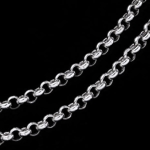 12 inches of 925 Sterling Silver Circle Rolo Chain 3mm. :th1059