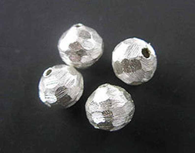 4 of Karen Hill Tribe Silver Ground :ka3623 Brushed Round Beads 10 mm