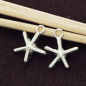 4 von 925 Sterling Silber Seestern Charms 12mm. :th2334