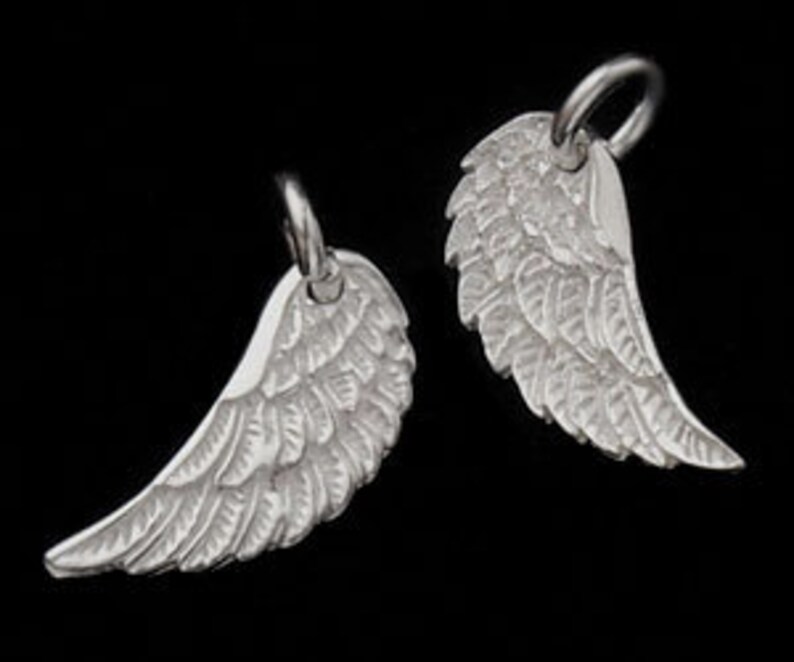 2 of 925 Sterling Silver Angel Wing Charms 6x15mm. th1831 Etsy