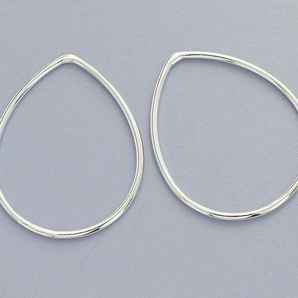 4 of 925 Sterling Silver Pear Links, Connectors 20x24 mm. :tk0009