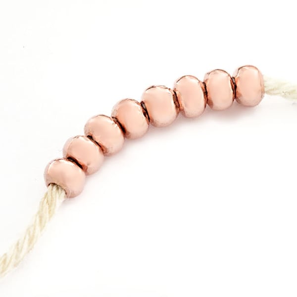 10 of 925 Karen Hill Tribe Rose Gold  Vermeil Style  Plain Rondelle Beads  5x3.5mm.  :pg0859