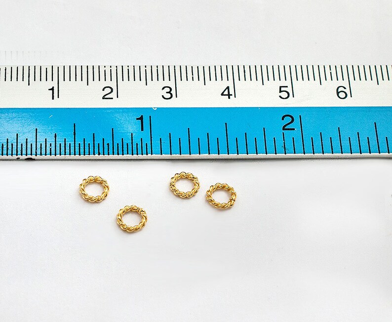 30 anelli chiusi a cerchio attorcigliato in argento sterling 925 in oro stile vermeil da 5 mm. :vm1416 immagine 5