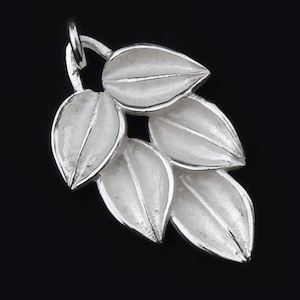 1 of 925 Sterling Silver Leaf  Pendant 15x26mm. Matte Finish. :th1764