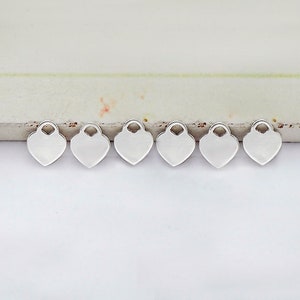 6 Stück 925 Sterling Silber Herz Charms 6 x 7 mm. :tk0226