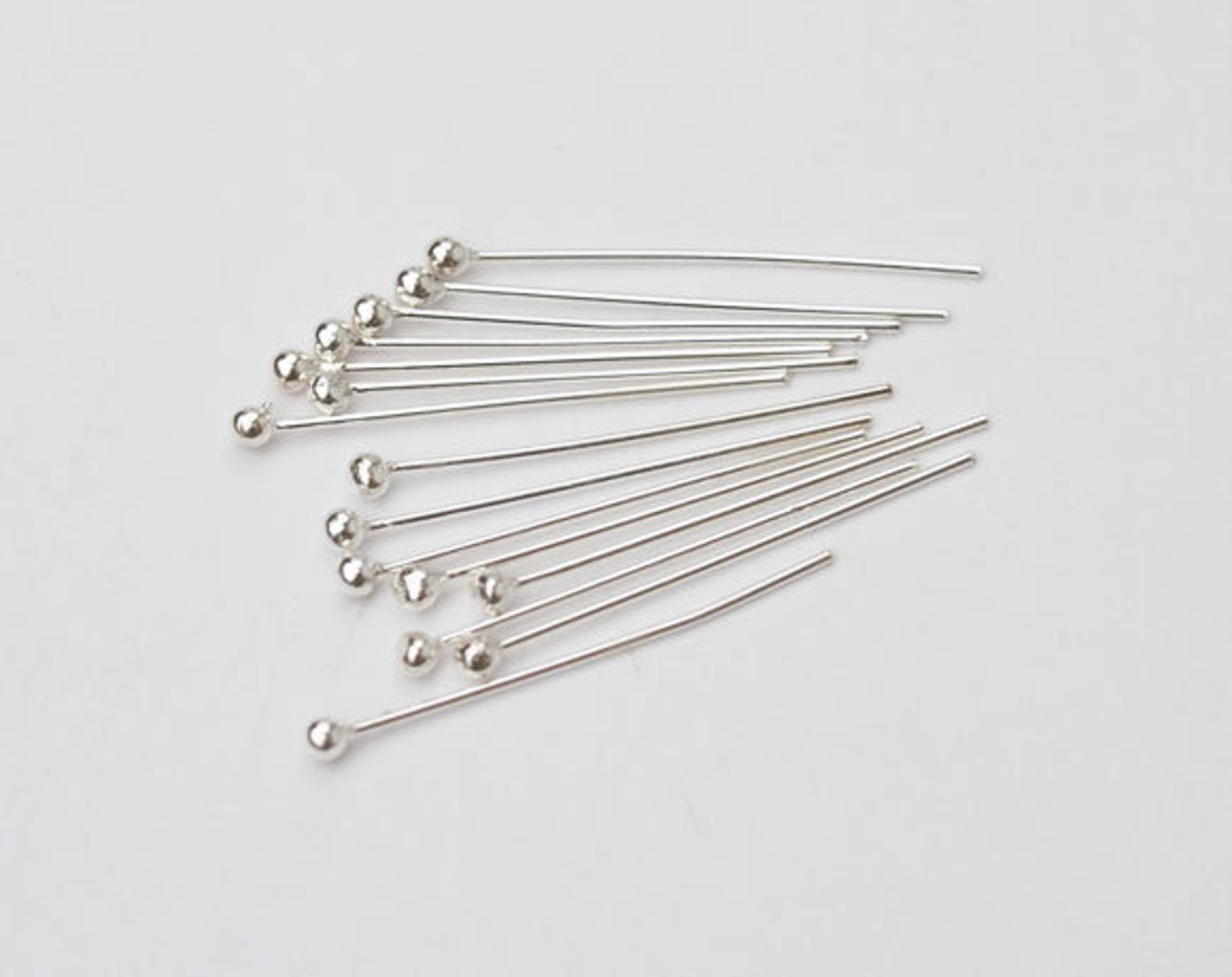 40 of 925 Sterling Silver Head Pins 30x0.5 Mm. 25 AWG Wire - Etsy