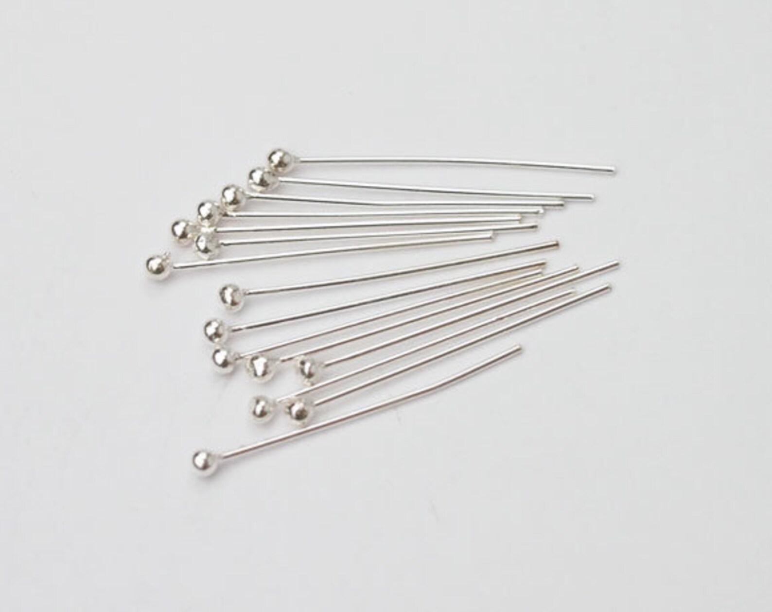 40 of 925 Sterling Silver Head Pins 30x0.5 Mm. 25 AWG Wire Etsy