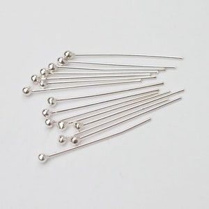 40 of 925 Sterling Silver Head Pins 30x0.5 Mm. ,25 AWG Wire :th0769 - Etsy