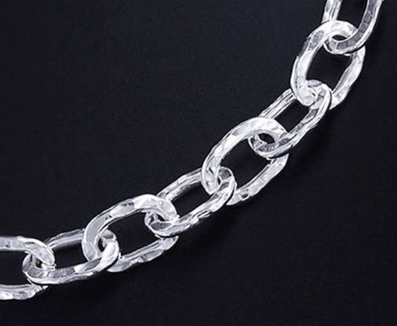7 Inches of Karen Hill Tribe Silver Hammered Oval Opened