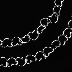 24 inches of 925 Sterling Silver Heart Chain 4.5 x 4 mm. :th1787