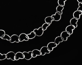 24 inches of 925 Sterling Silver Heart Chain 4.5 x 4 mm. :th1787