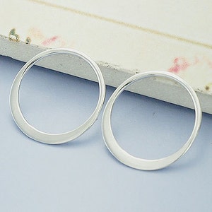 4 of 925 Sterling Silver Circle Links, Connectors 15 mm. :tk0016