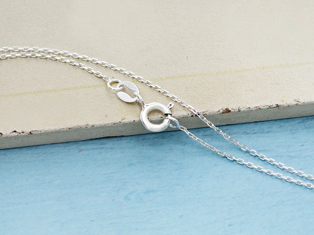 16 Inches of 925 Sterling Silver Fine Cable Chain Necklace , 1x1.5 Mm ...
