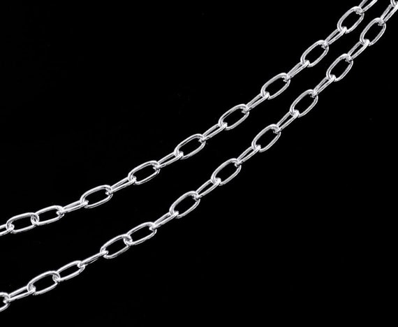40 Inches of 925 Sterling Silver Chain 2x4 Mm. th0590 Etsy UK