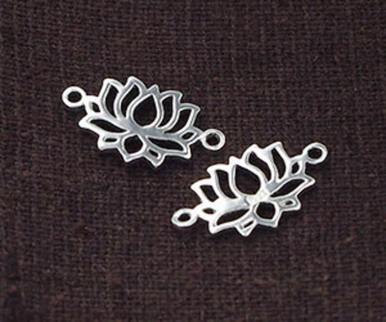 :tm0150 2 of 925 Sterling Silver Lotus Connectors,Links 8x12mm