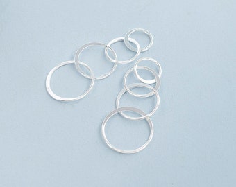 2 of 925 Sterling Silver Four Linked Circle Rings Charms