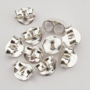 10 pairs of 925 Sterling Silver Butterfly Earring Backs Findings. :th1732