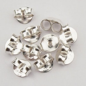 10 pairs of 925 Sterling Silver Butterfly Earring Backs Findings. :th1732 image 1