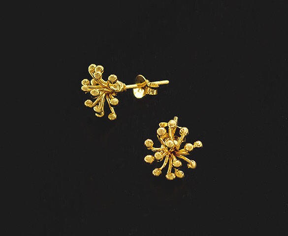 1 Pair of Karen Hill Tribe Silver Gold Vermeil Style Flower | Etsy