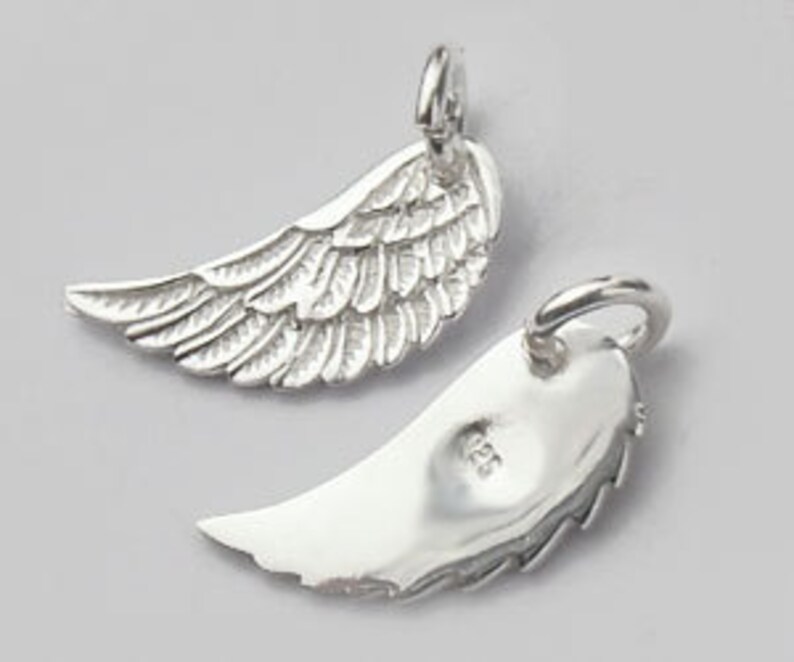 2 of 925 Sterling Silver Angel Wing Charms 6x15mm. th1831 Etsy