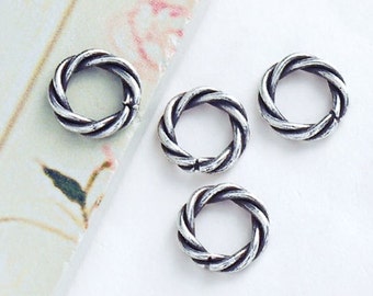 6 of Karen Hill Tribe Silver Twisted Circle Closed Rings 9.5mm. :ka4164