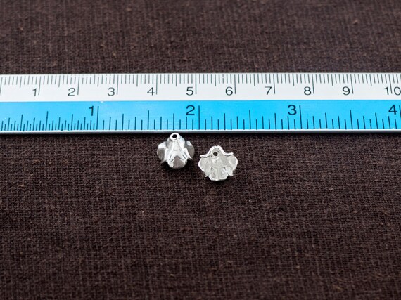 6 of Karen Hill Tribe Silver Flower Bead Caps 9.5x7.5mm