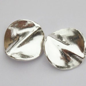 2 of Karen Hill Tribe Silver Twisted Circle Disc Beads 17 mm. :kg1919