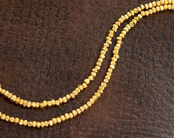 195 perline sfaccettate stile vermeil argento oro della tribù delle colline Karen 1,2 mm. 8 ", piccole perle: vm1094