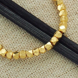 30 of Karen hill tribe Silver Gold Vermeil Style Faceted Nugget Beads 2.5mm.  :vm0011