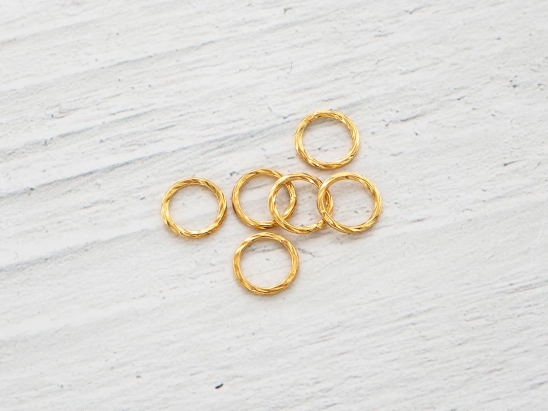 6 of 925 Sterling Silver Gold Vermeil Style Twisted Closed Circle Rings ...