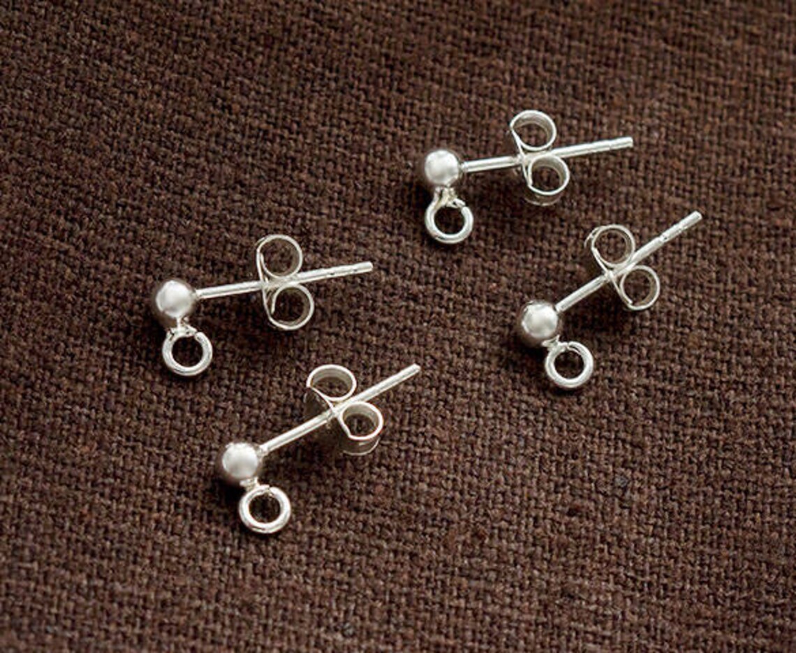 4 Pairs of 925 Sterling Silver Post Stud Earrings Findings Etsy Sweden