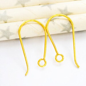 2 pairs of 925 Sterling Silver Gold Vermeil Style Earwires 11x19 mm. :vm1054 image 3