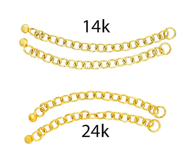 2 of 925 Sterling Silver Gold Vermeil Style Extension Chains Etsy