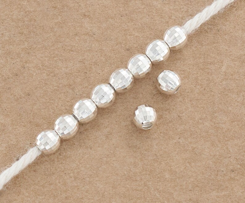 10 of 925 Sterling Silver Faceted Round Beads 5 Mm. th2560 Etsy