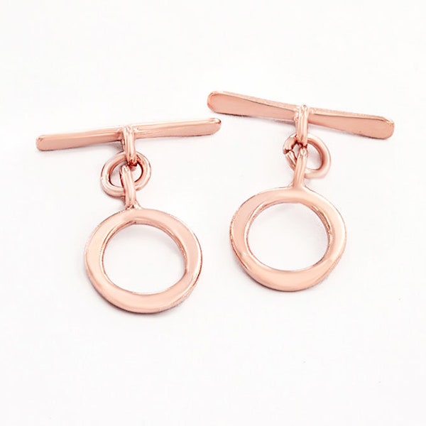 2 of Karen hill tribe Silver Rose Gold Vermeil Style Toggles 12 mm. :pg0856
