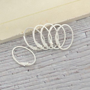 3 pairs of 925 Sterling Silver Oval Leverback Ear Wires 12x17 mm. :th1096 image 3