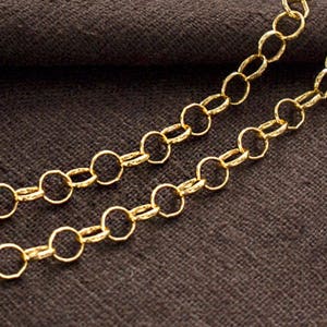 18 inches of 925 Sterling Silver Gold Vermeil Style Circle Chain 4.3 mm.  :vm1189