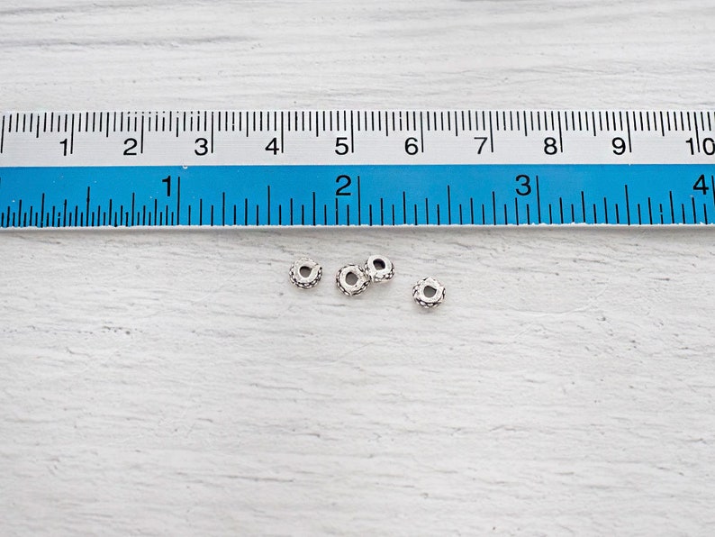 30 of Karen Hill Tribe Silver Imprinted Disc Spacer Beads 5x1mm :ka4248