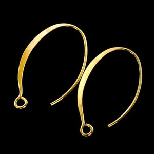 2 pairs of 925 Sterling Silver Gold Vermeil Style Earwires 15x25 mm.  :vm0918