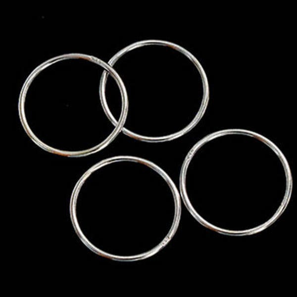 10 of 925 Sterling Silver Closed Jump Rings 1x15mm. :tk0188