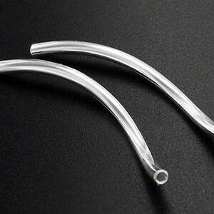 4 of 925 Sterling Silver Curve Tube Beads 2x34 mm. :th2326