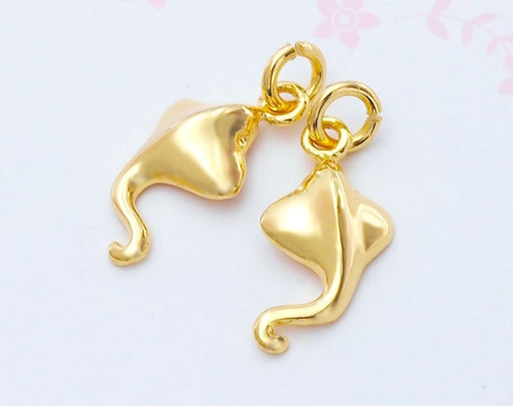 2 of 925 Sterling Silver Gold Vermeil Style Mini Stingray