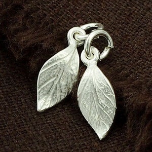 2 of 925 Sterling Silver Leaf Charms  6x11mm.,Tiny Leaf Charms  :th2165