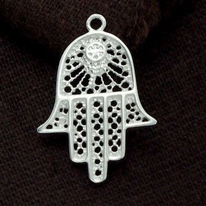 1 de 925 Mano de Plata De Ley De Fátima Colgante 18x24mm. :th2308