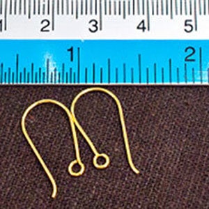 2 pairs of 925 Sterling Silver Gold Vermeil Style Earwires 11x19 mm. :vm1054 image 5