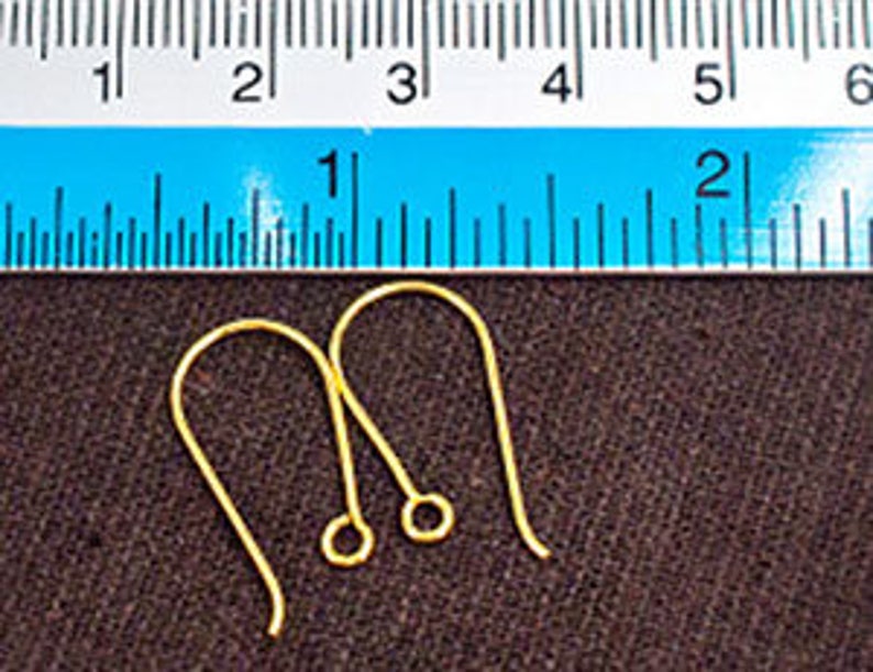 2 pairs of 925 Sterling Silver Gold Vermeil Style Earwires 11x19 mm. :vm1054 image 5