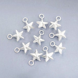 10 of 925 Sterling Silver Star Charms 6 mm. :th0744 image 4