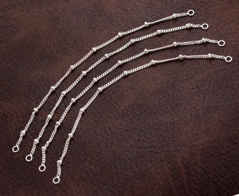 4 of 925 Sterling Silver Extender Chains Curb Diamond Cut Etsy